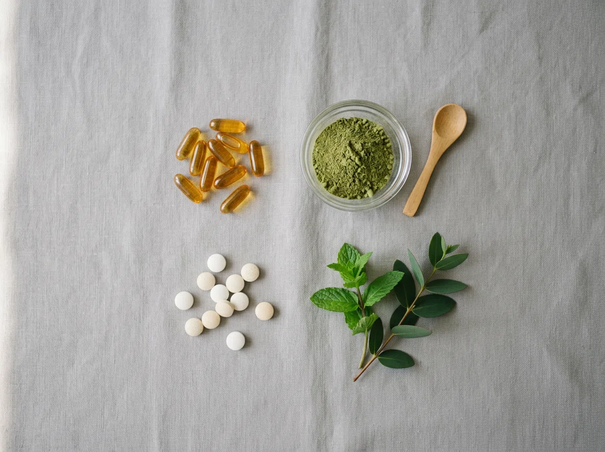 Supplement capsules and plant extracts for men's daily wellness capsules