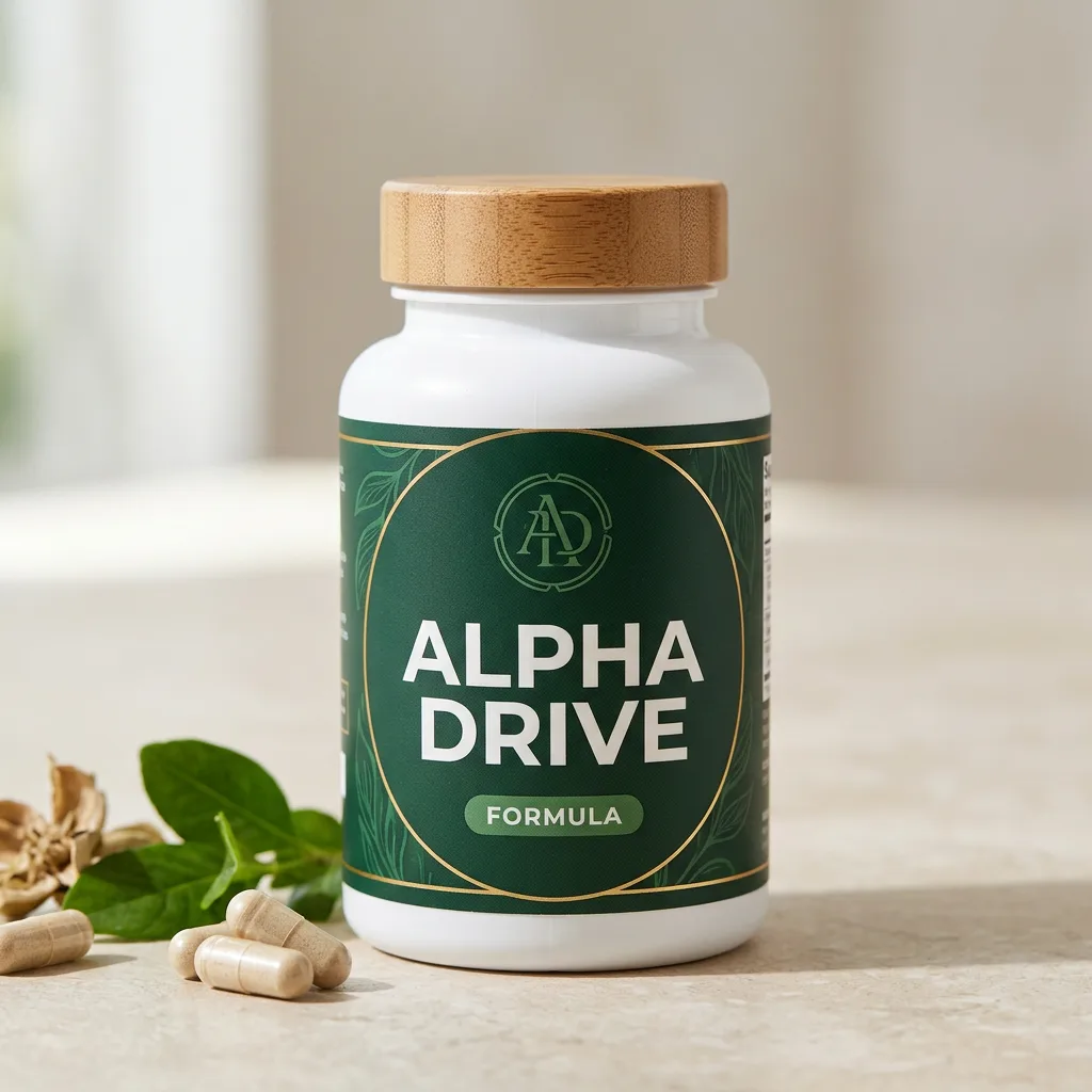 Alpha Drive Men's Wellness Formula supplement tub - men's daily wellness capsules